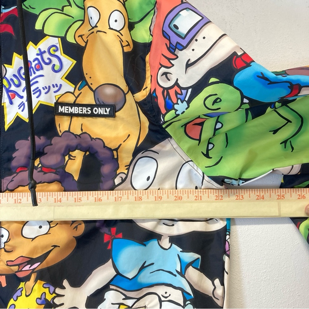 Members Only Rugrats Jacket Mens M Nickelodeon Full Zip Hooded AOP Cartoon - Picture 10 of 16